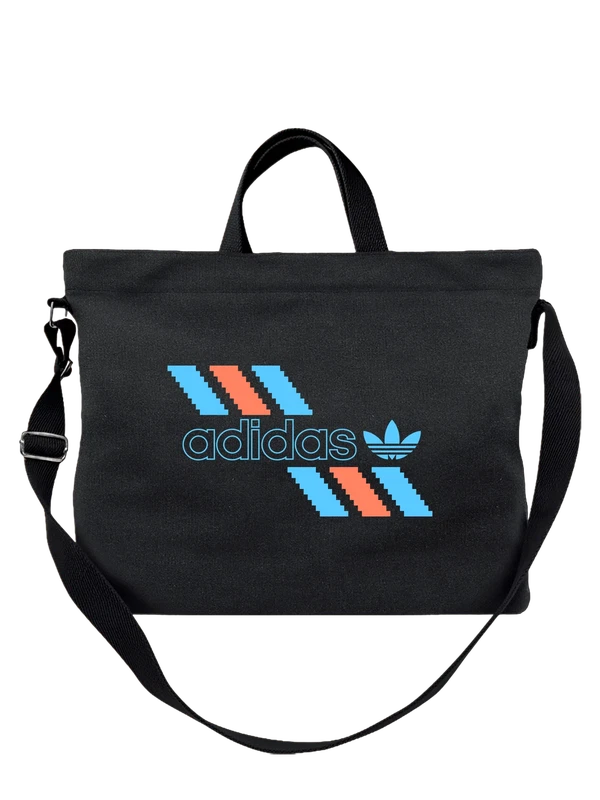 Сумка Adidas с логотипом Trefoil и тремя полосами — Чёрная, фото 1