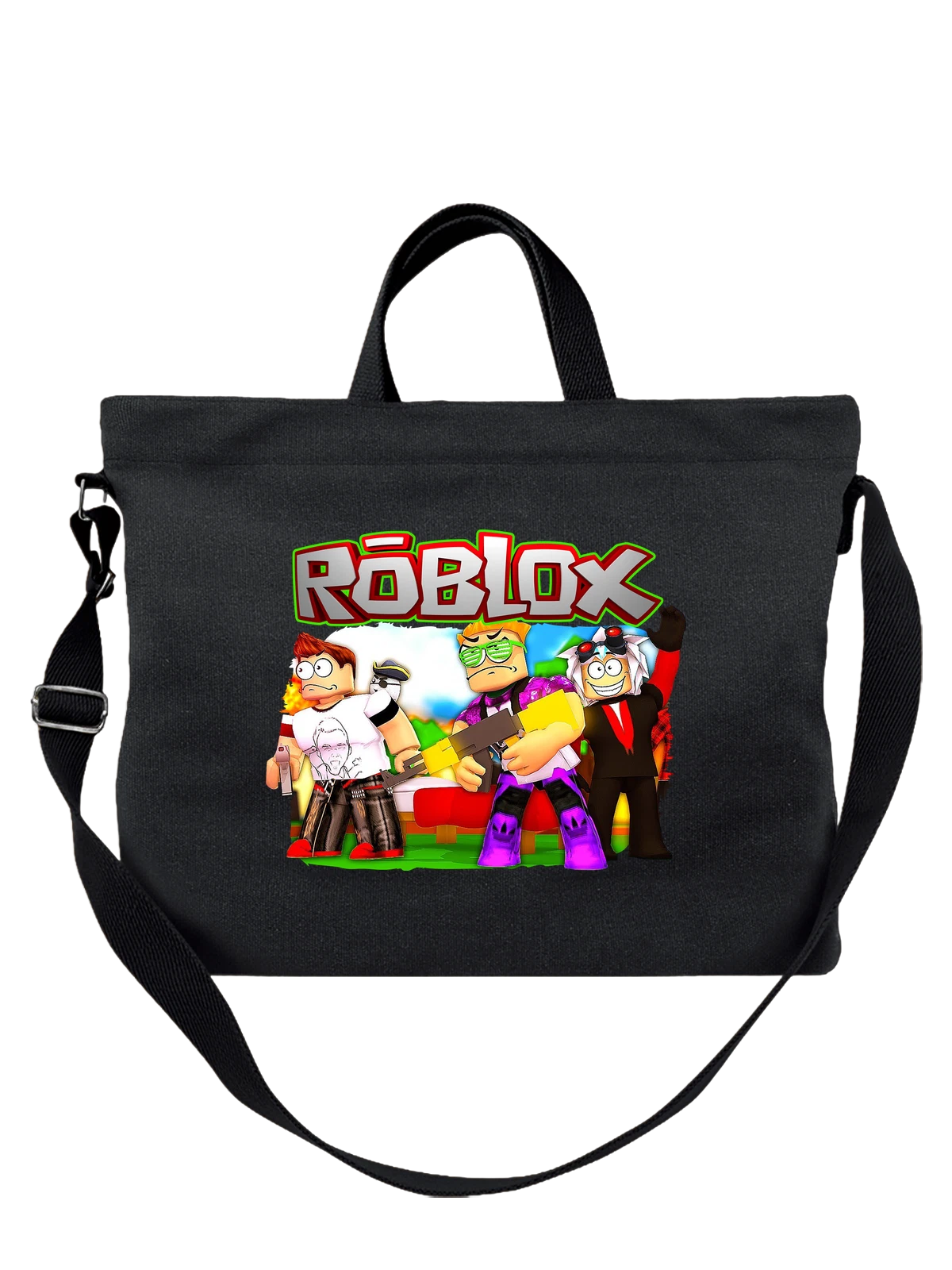 Сумка Roblox чёрная с принтом — геймерский принт — Чёрная, фото 1