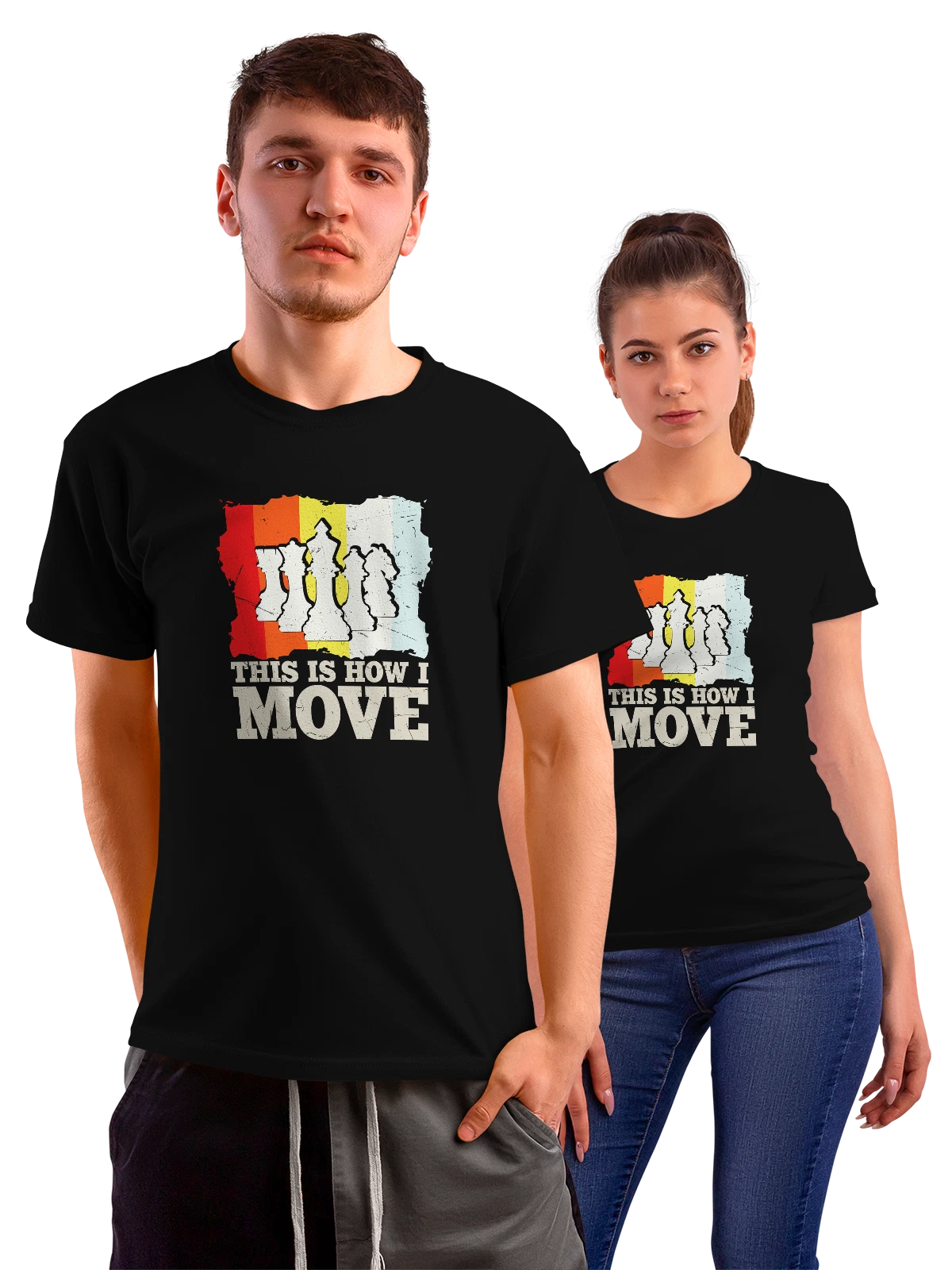 Футболка Шахматы this is how I move чёрная с принтом — шахматист — Чёрная, фото 1