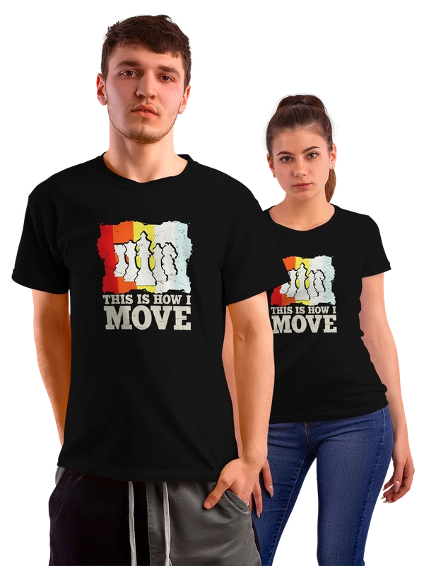 Футболка шахматы this is how I move — Чёрная, фото 1