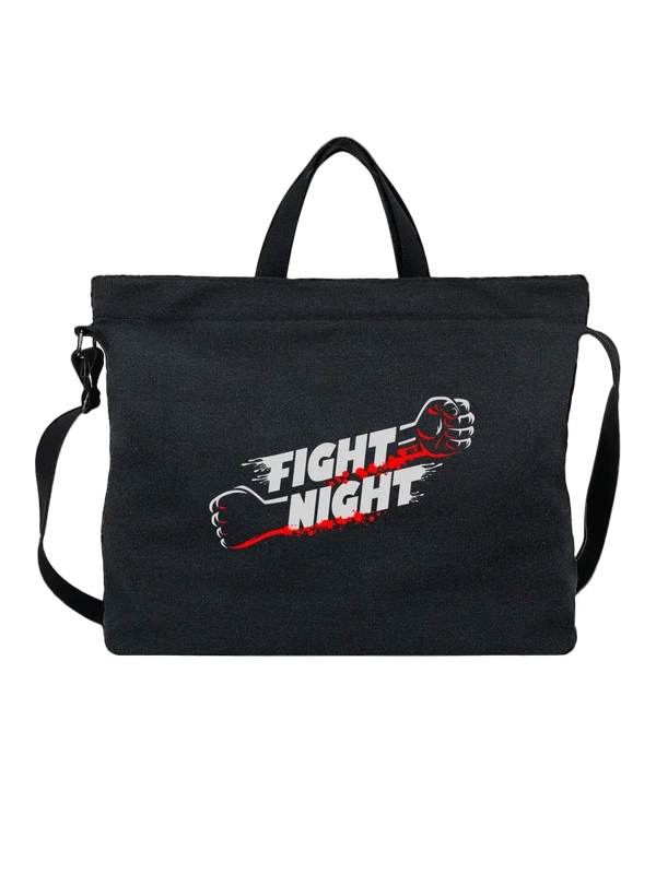 Сумка кулаки надпись fight night — Чёрная, фото 1