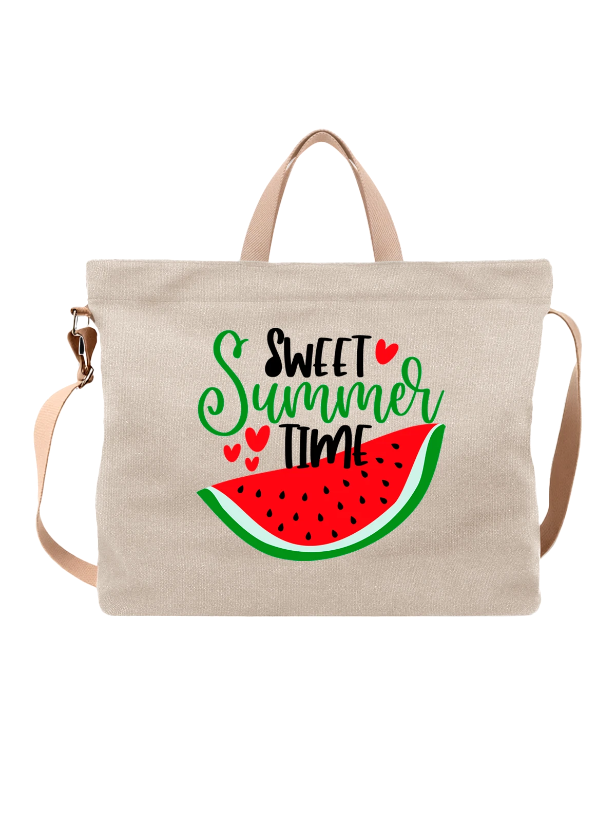Сумка с арбузом sweet summer time белая с принтом — натуральные продукты — Белая, фото 1