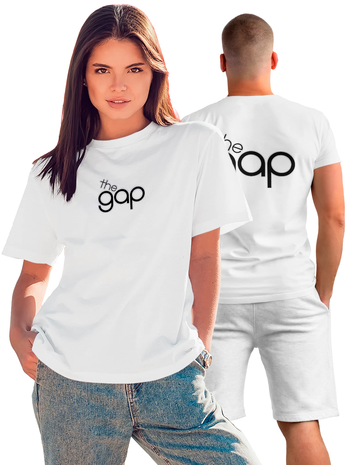 Футболка Gap белая с принтом на спине — мода девяностых — Белая, фото 1