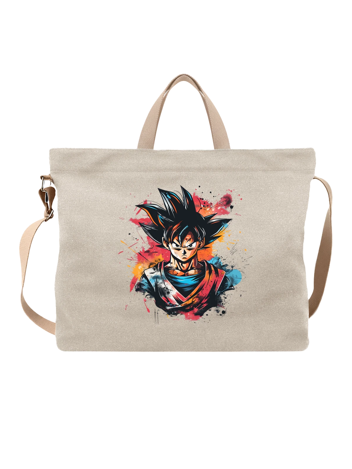 Сумка Гоку из Dragon Ball персонаж аниме белая с принтом — принт — Белая, фото 1