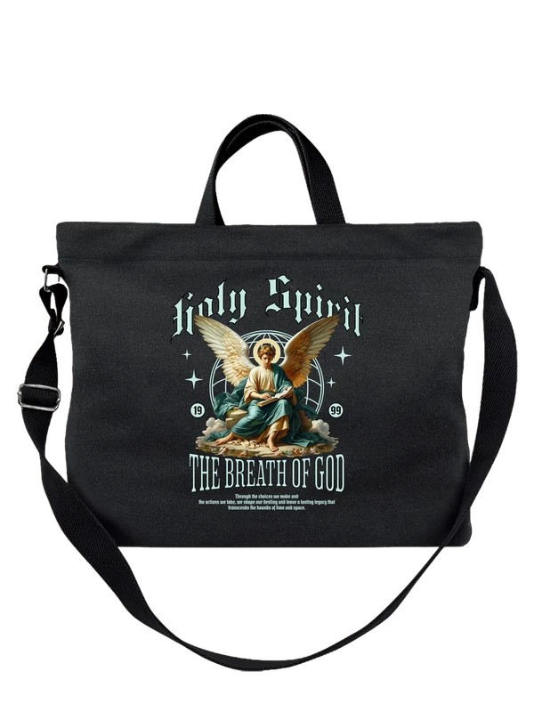 Сумка ангел с книгой и крыльями The Breath of God — Чёрная, фото 1