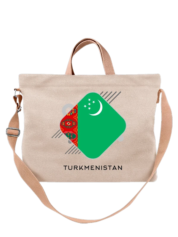 Сумка флаг Туркменистана Turkmenistan — Белая, фото 1