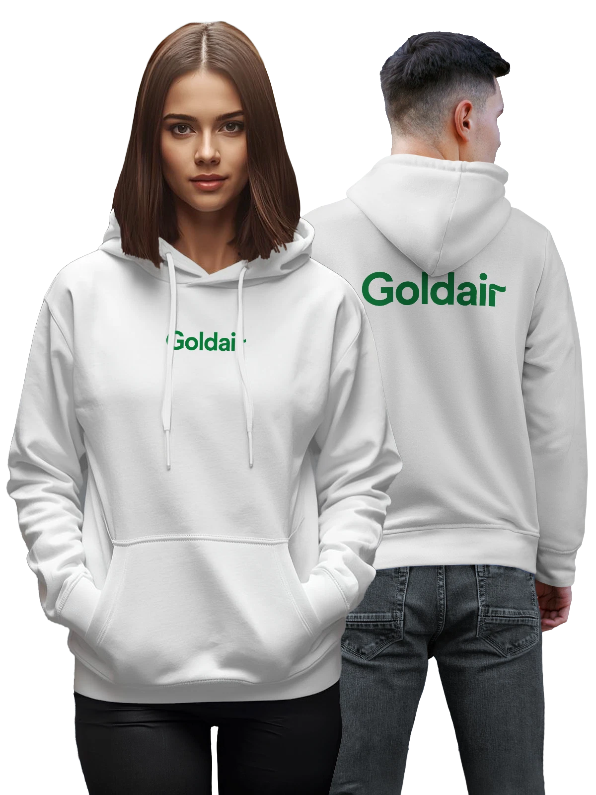 Худи Goldair белое с принтом — климат для дома — Белая, фото 1