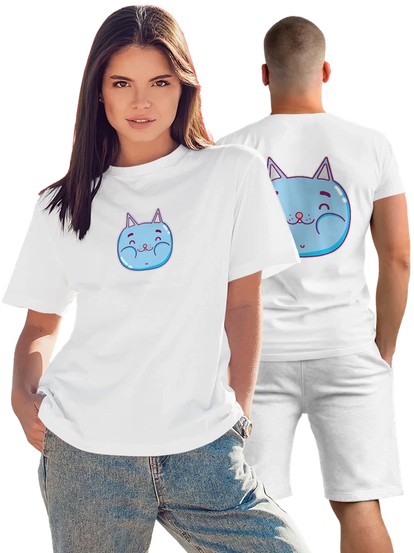 Футболка с котом — Белая, фото 1