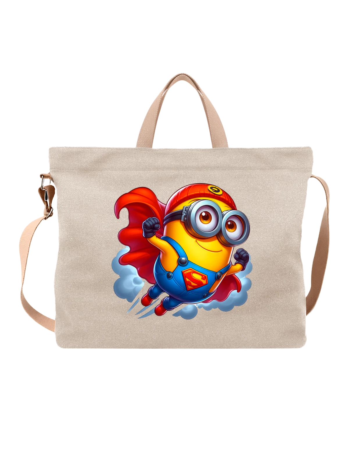 Сумка Миньон Minion Супермен Superman белая с принтом — подарок любителю комиксов — Белая, фото 1