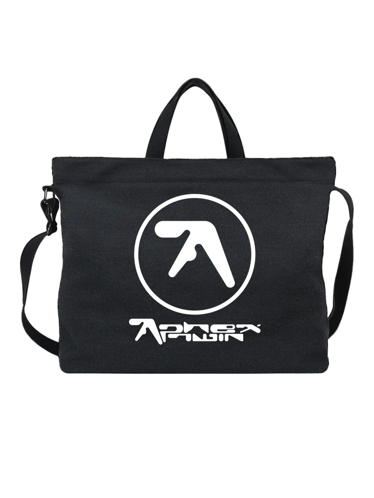 Сумка Aphex Twin логотип чёрная с принтом — футболка с принтом — Чёрная, фото 1