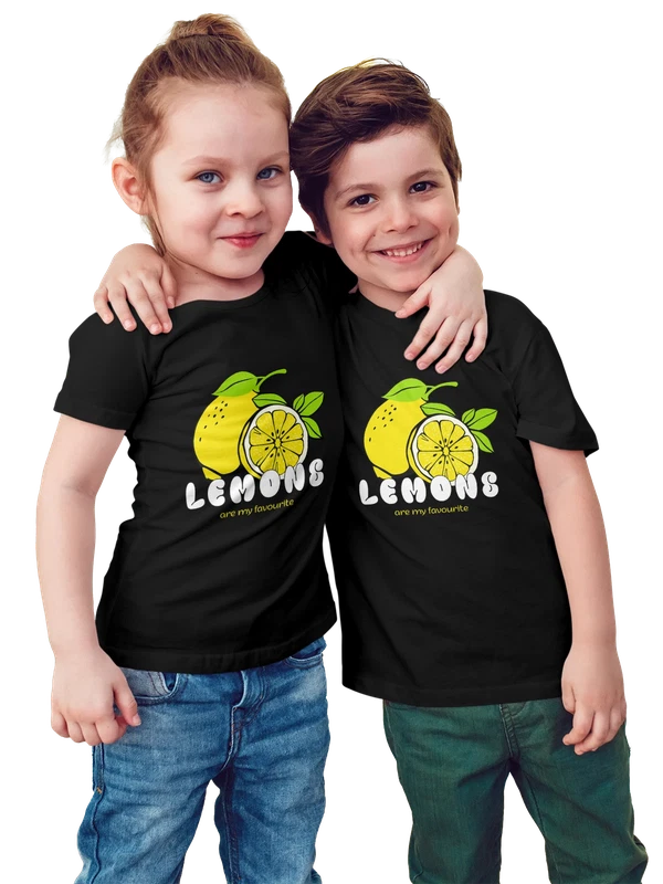 Футболка с лимонами lemons — Чёрная, фото 1