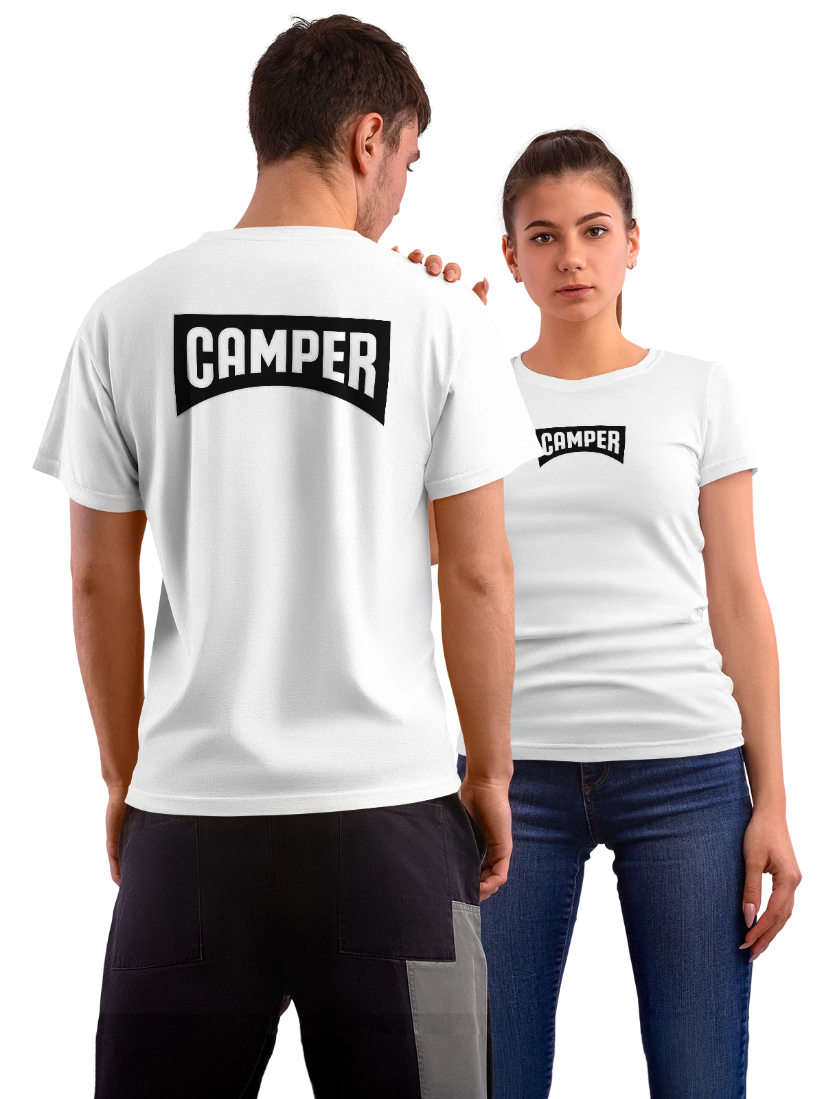 Футболка Camper белая с принтом на спине — повседневная обувь — Белая, фото 1