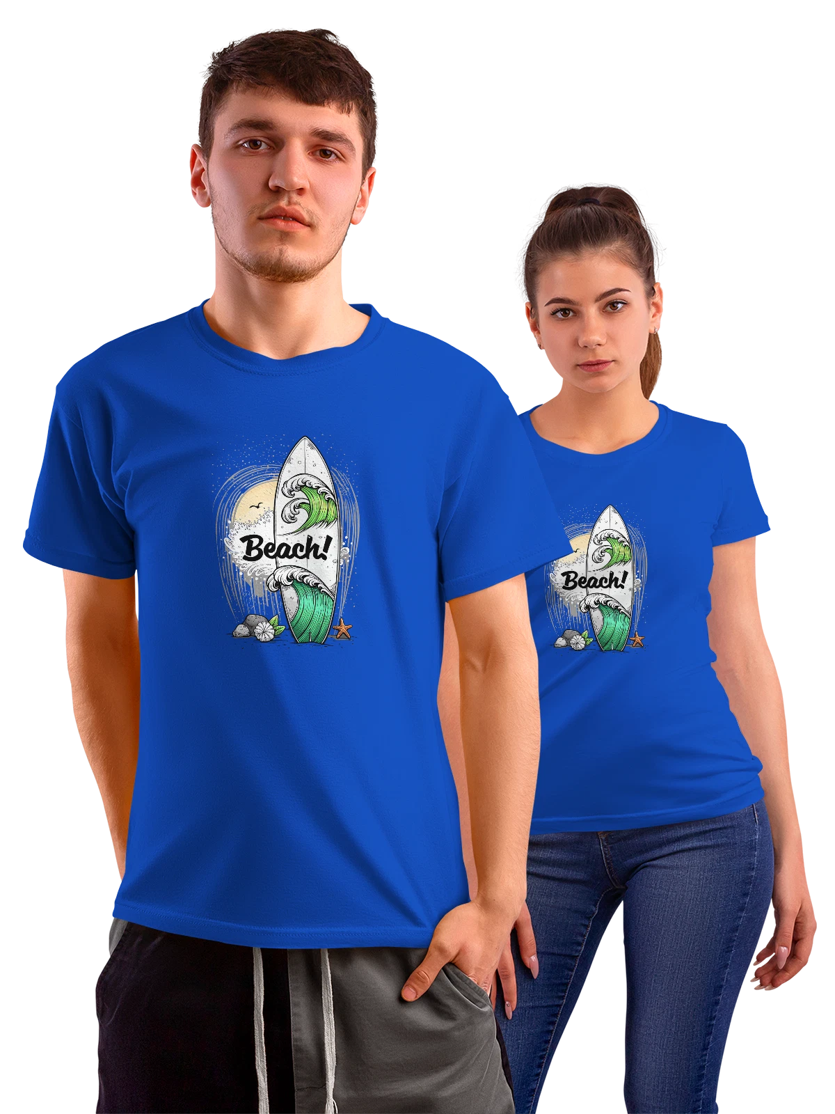 Футболка Серфинг Волна Пляж Лето Отдых синяя с принтом — летний отдых — Синяя, фото 1