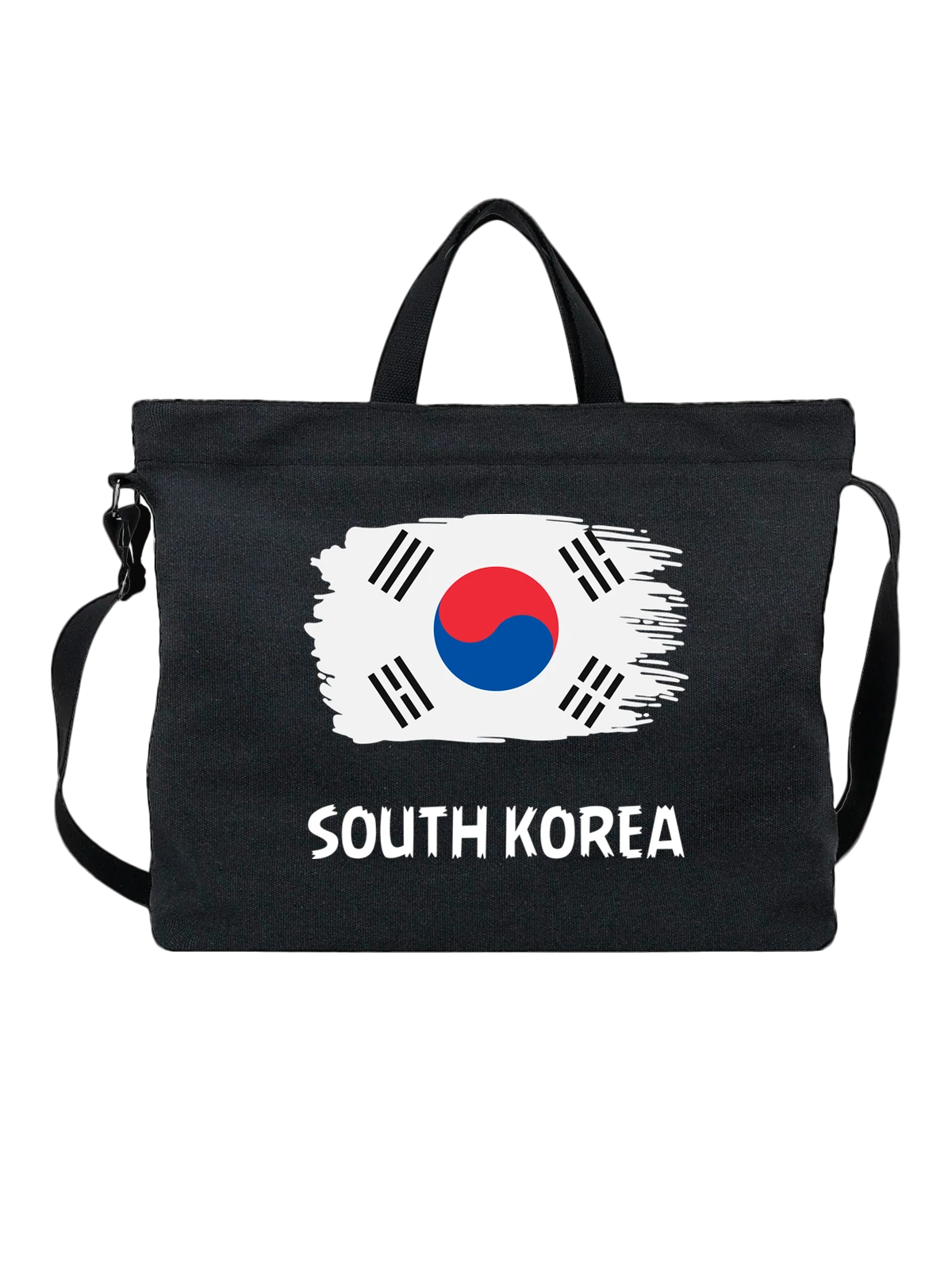 Сумка с флагом Корея Korea чёрная с принтом — национальная символика — Чёрная, фото 1