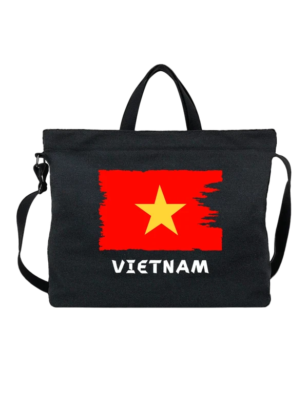 Сумка с флагом Вьетнама Vietnam — Чёрная, фото 1