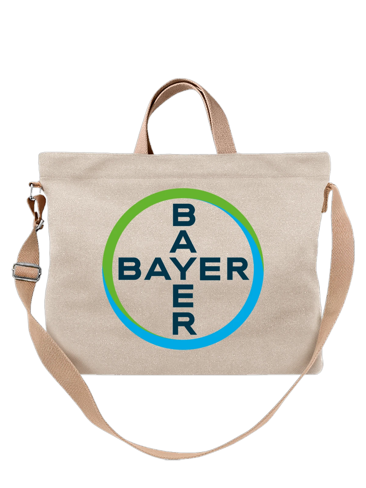 Сумка Bayer белая с принтом — современная айдентика — Белая, фото 1