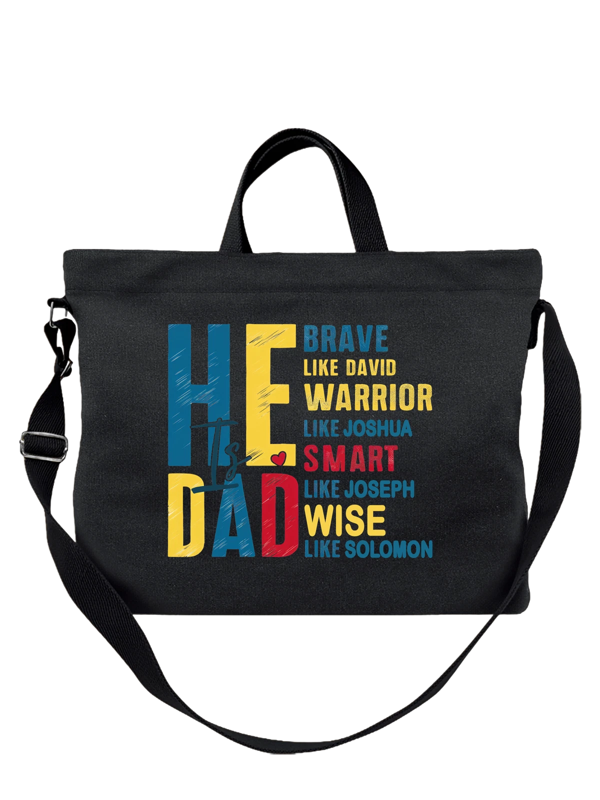 Сумка чёрная с принтом HEAD Its Dad Brave Like David Warrior Smart — smart — Чёрная, фото 1