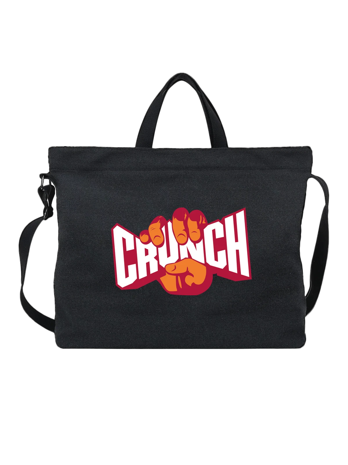 Сумка Crunch чёрная с принтом — бодибилдинг и спортзал — Чёрная, фото 1
