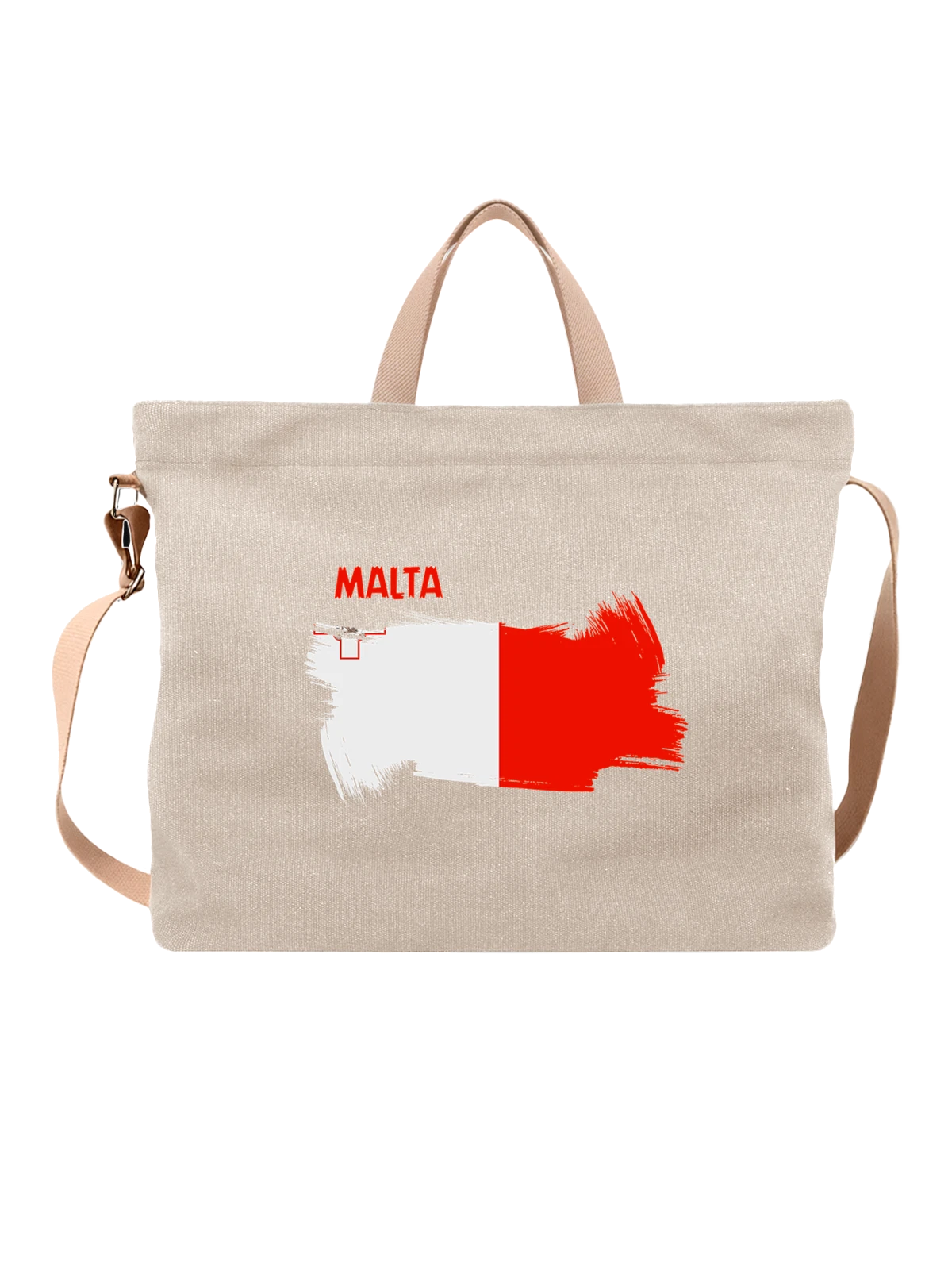 Сумка Флаг Мальты Malta белая с принтом — национальная символика — Белая, фото 1