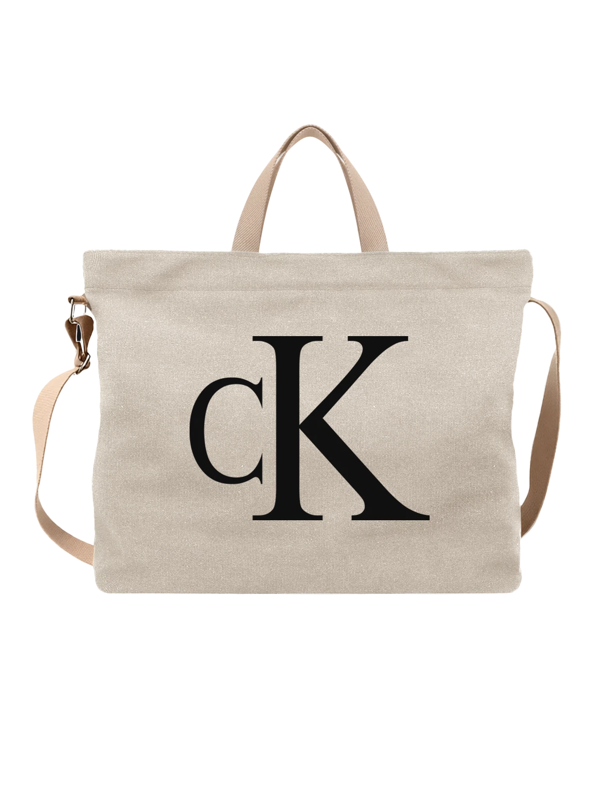 Сумка Calvin Klein белая с принтом — лаконичная типографика — Белая, фото 1