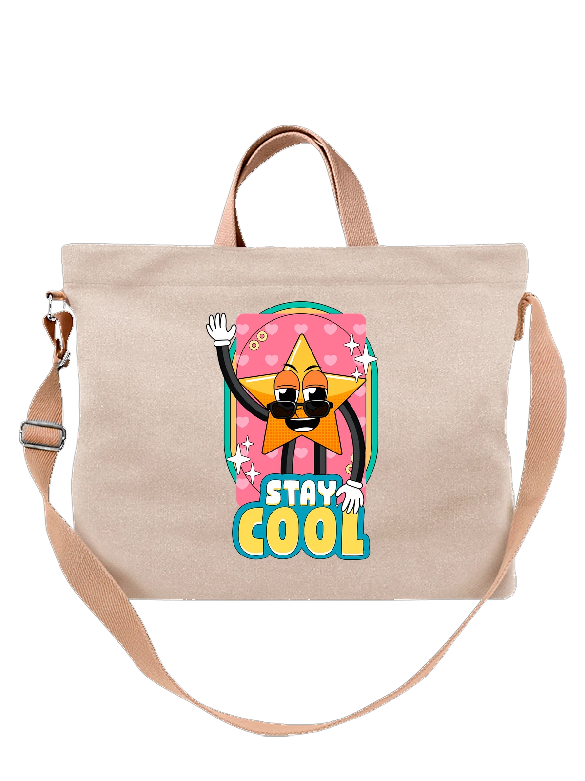Сумка Звезда stay cool белая с принтом — тематическая футболка — Белая, фото 1