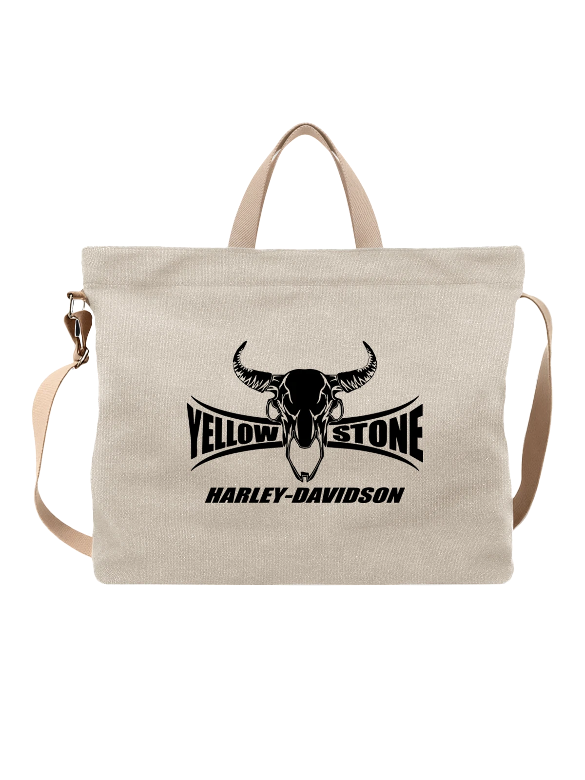 Сумка Harley Davidson белая с принтом — дикий запад — Белая, фото 1
