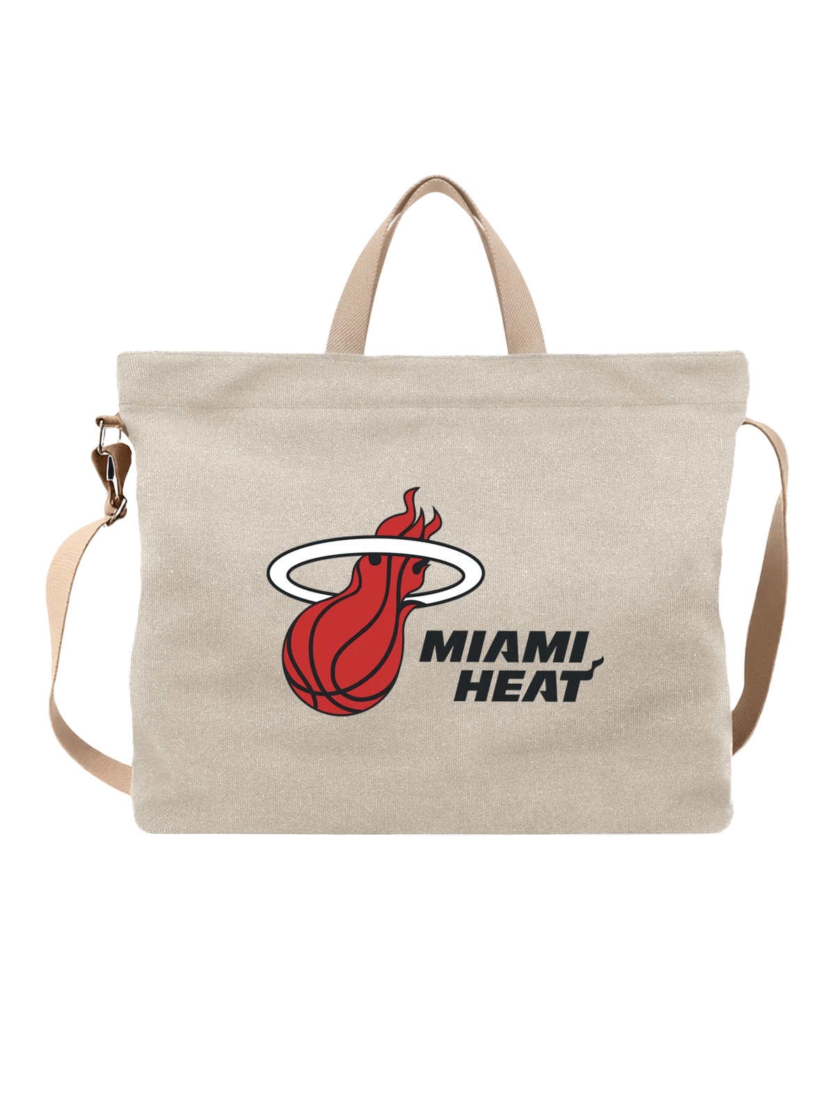 Сумка Miami Heat белая с принтом — баскетбол Флорида — Белая, фото 1