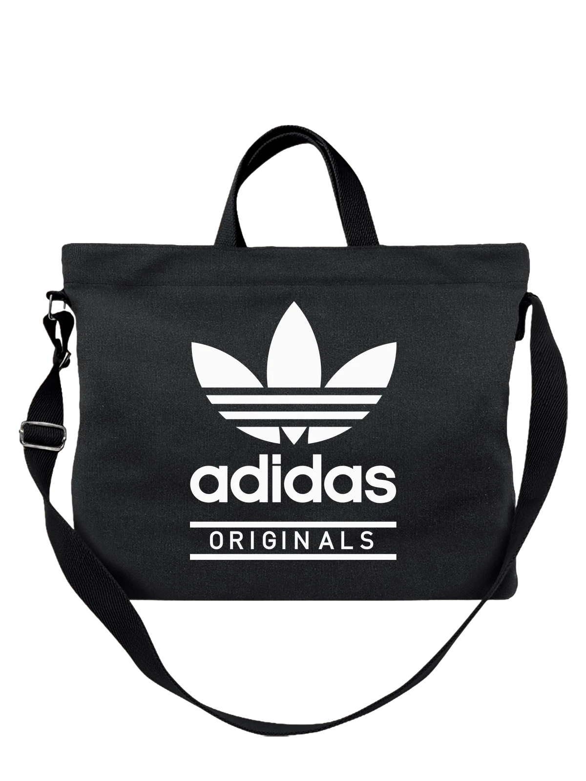 Сумка Adidas чёрная с принтом — нижняя строка — Чёрная, фото 1