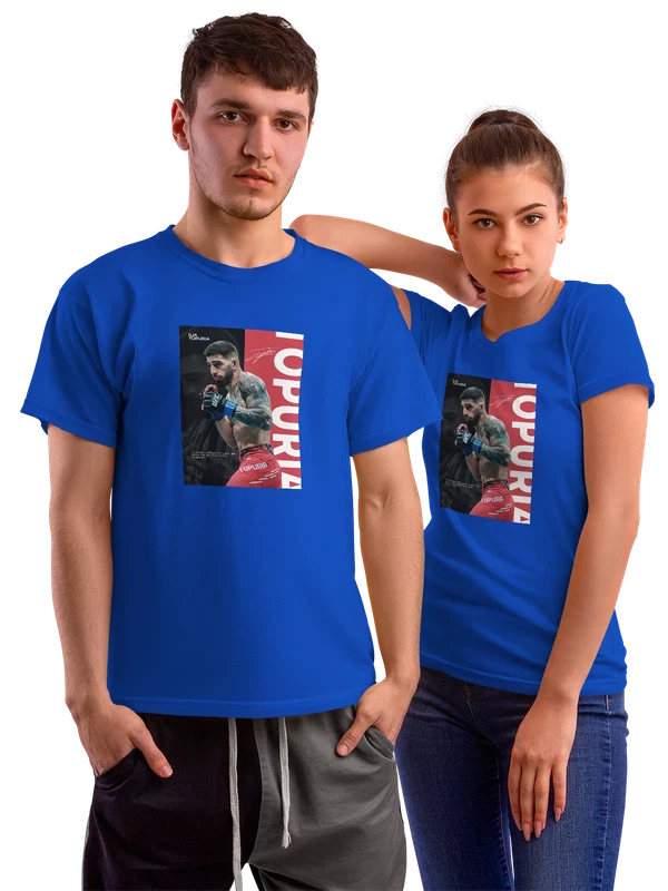 Футболка Илия Топурия UFC боец в октагоне на поле — Синяя, фото 1