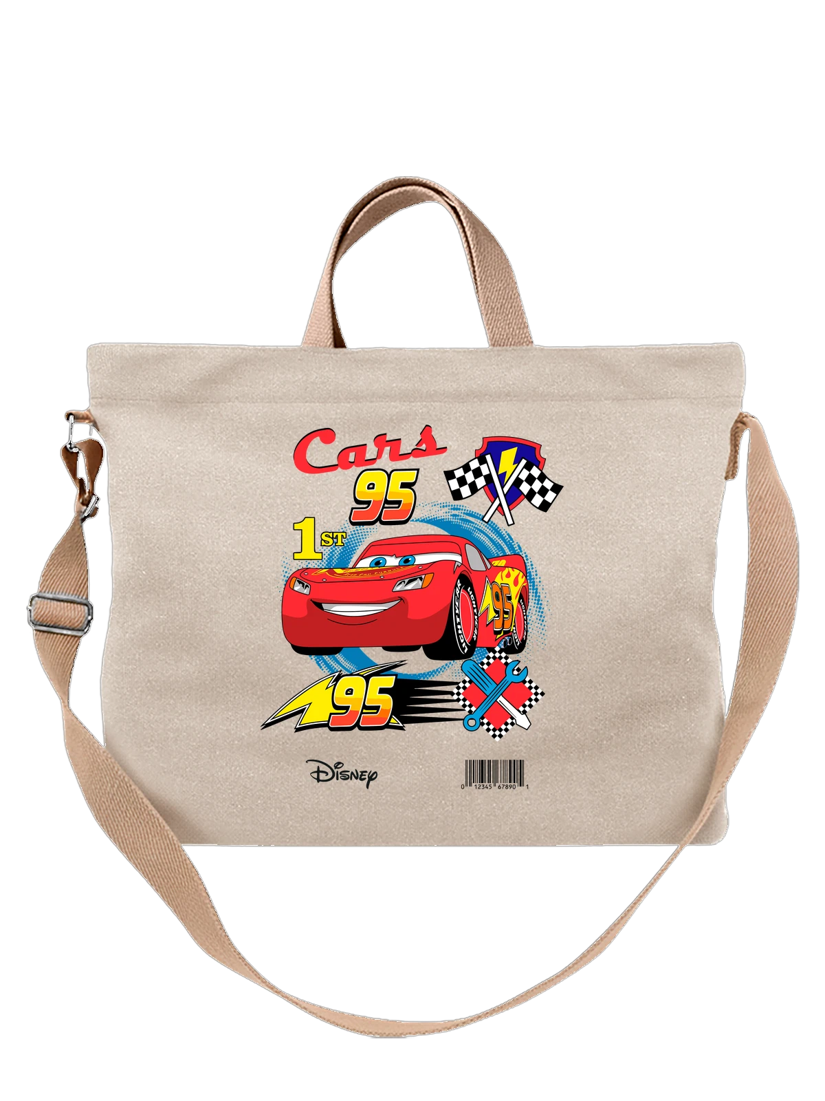 Сумка Молния Маккуин Тачки 95 Disney белая с принтом — мультфильм — Белая, фото 1