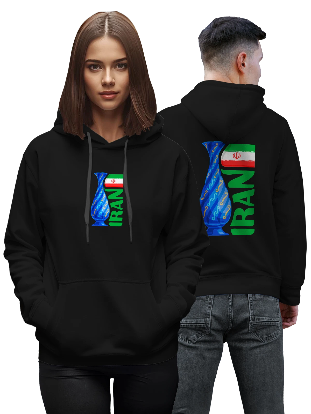 Худи с флагом Ирана Iran чёрное с принтом — национальная символика — Чёрная, фото 1