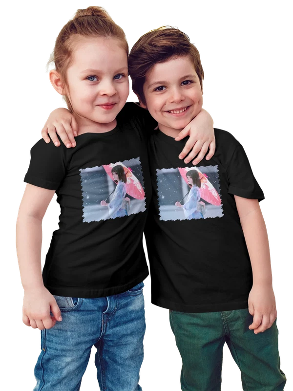 Футболка Аниме Девушка — Чёрная, фото 1