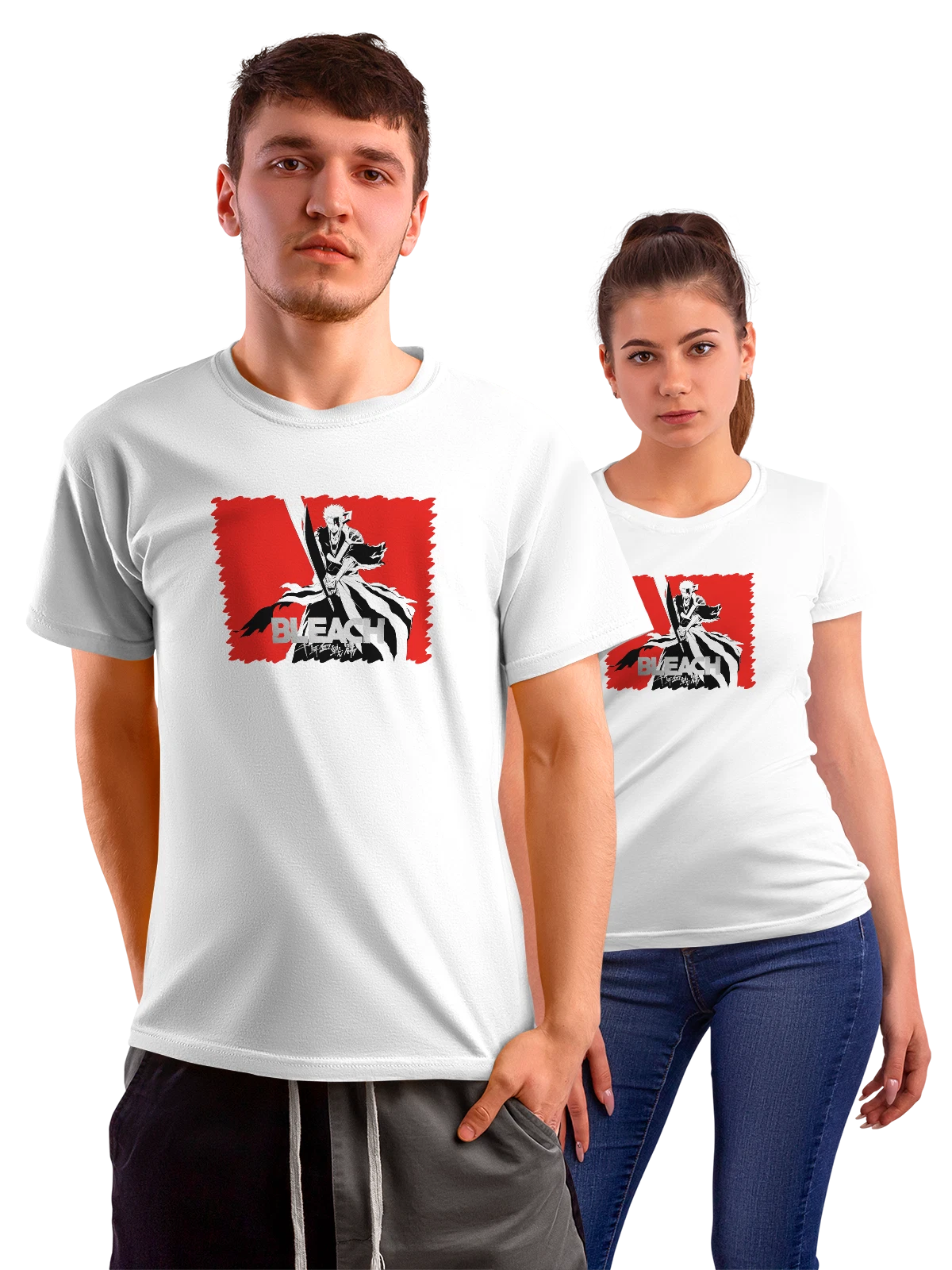 Футболка Bleach Thousand Year Blood War Red белая с принтом — подарок отаку — Белая, фото 1
