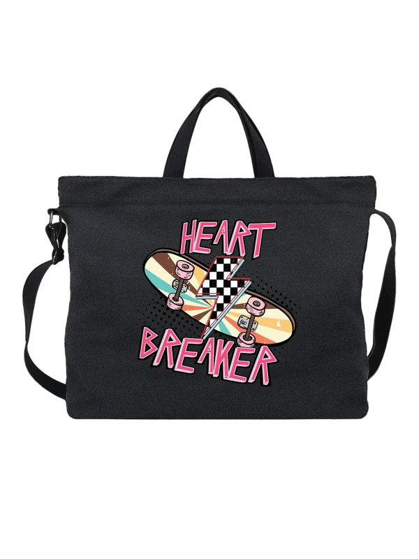 Сумка скейтборд Heart Breaker с молнией — Чёрная, фото 1