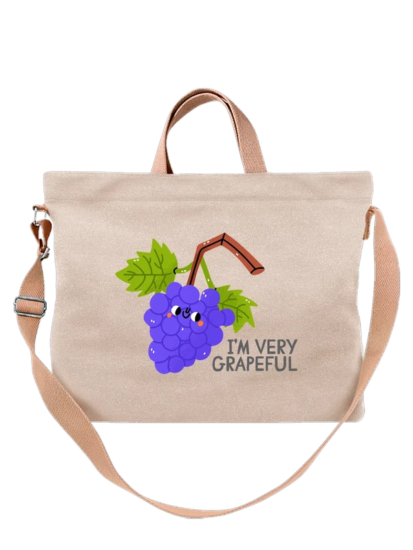 Сумка виноград I am very grapeful — Белая, фото 1
