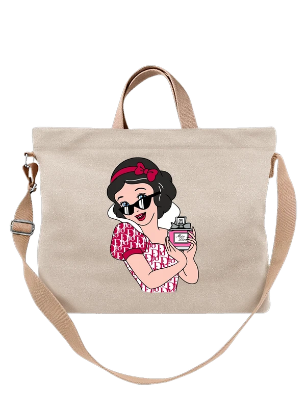 Сумка девушка с флаконом Miss Dior в очках — Белая, фото 1