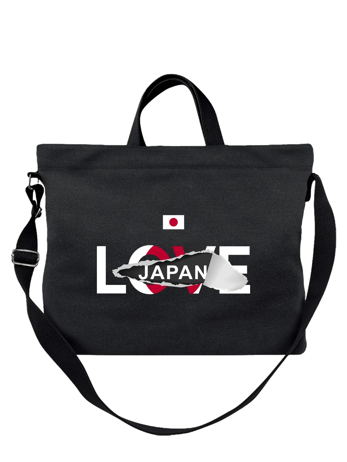 Сумка Флаг Японии Japan чёрная с принтом — национальная символика — Чёрная, фото 1