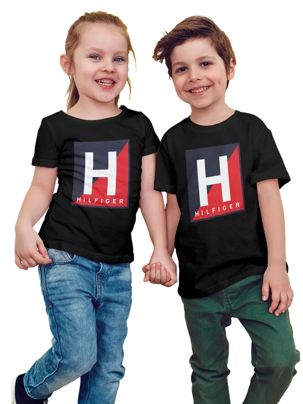 Футболка Tommy Hilfiger с большим логотипом H — Чёрная, фото 1