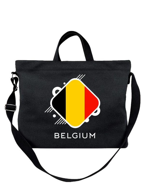 Сумка флаг Бельгии Belgium — Чёрная, фото 1