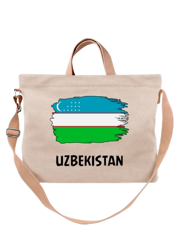 Сумка с флагом Узбекистан Uzbekistan — Белая, фото 1