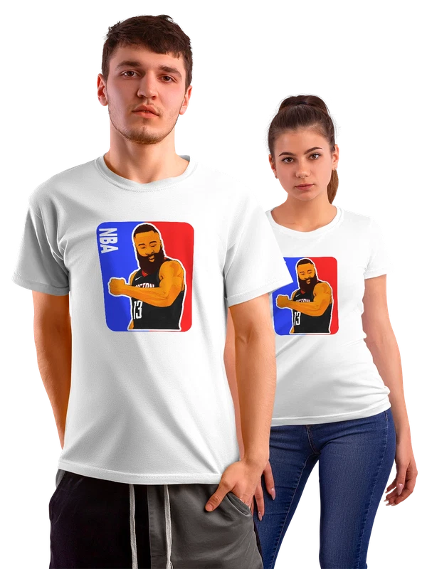 Футболка Джеймс Харден NBA Хьюстон Рокетс мяч — Белая, фото 1