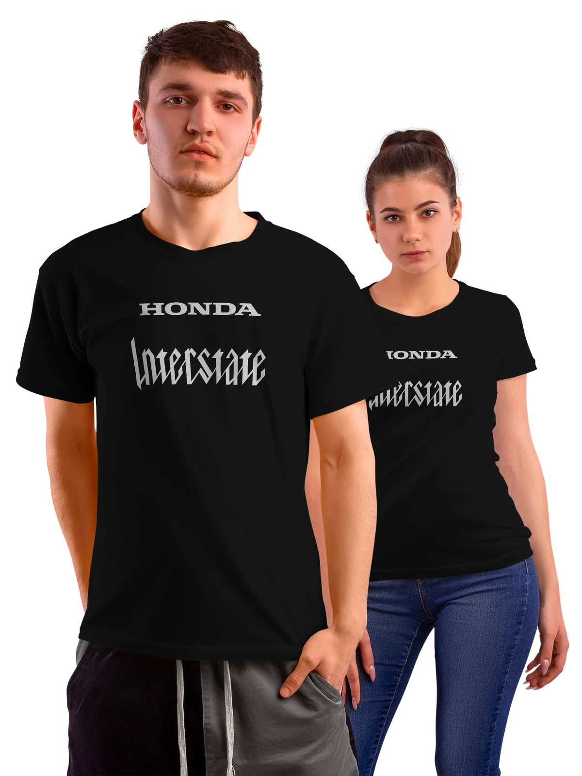 Футболка Honda чёрная с принтом — байкерская тематика — Чёрная, фото 1