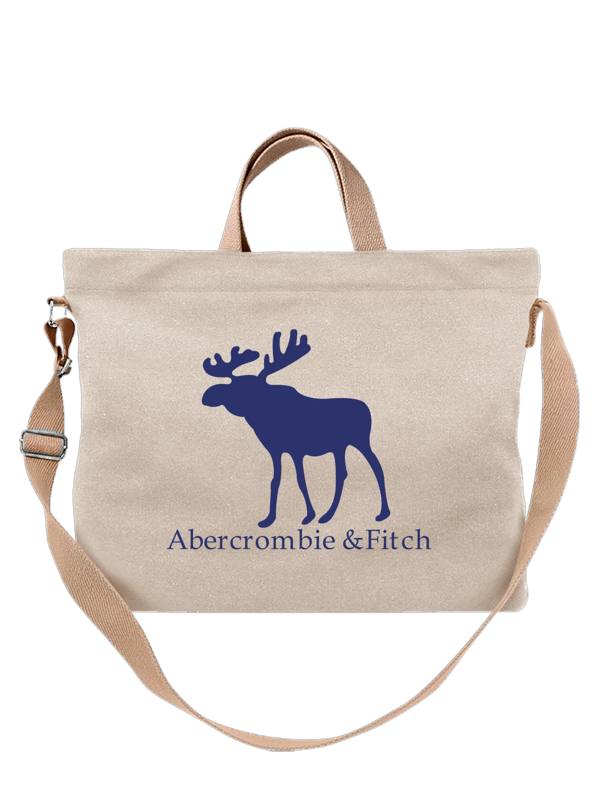 Сумка Abercrombie белая с принтом — винтажный колледж стиль — Белая, фото 1