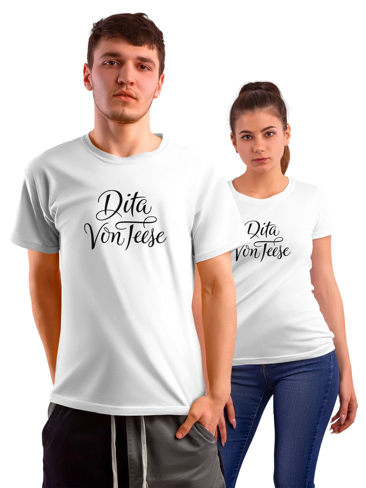 Футболка Dita Von Teese белая с принтом — винтажное нижнее белье — Белая, фото 1