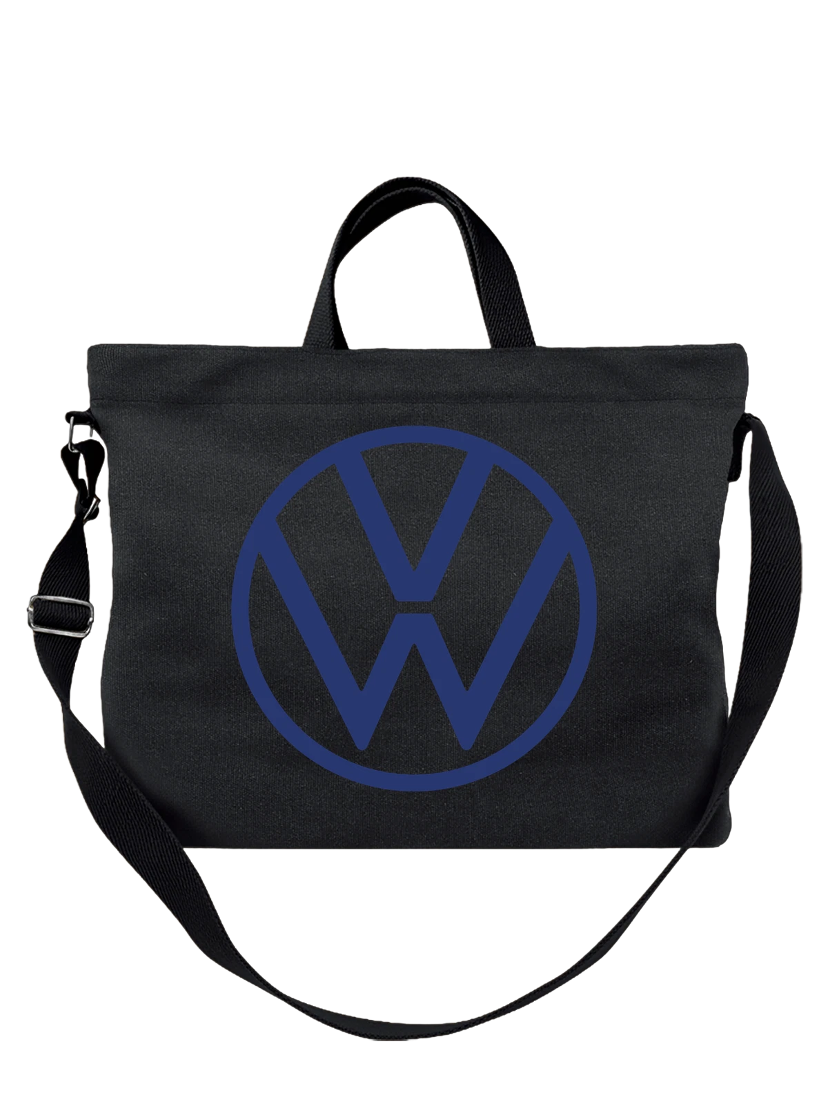 Сумка Volkswagen чёрная с принтом — минималистичный принт — Чёрная, фото 1