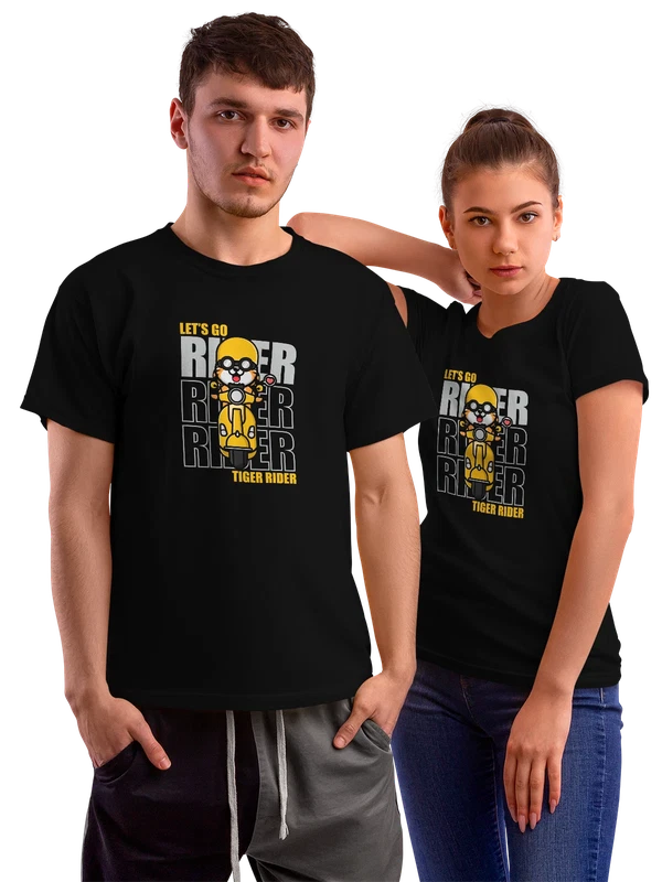 Футболка тигр байкер — Чёрная, фото 1