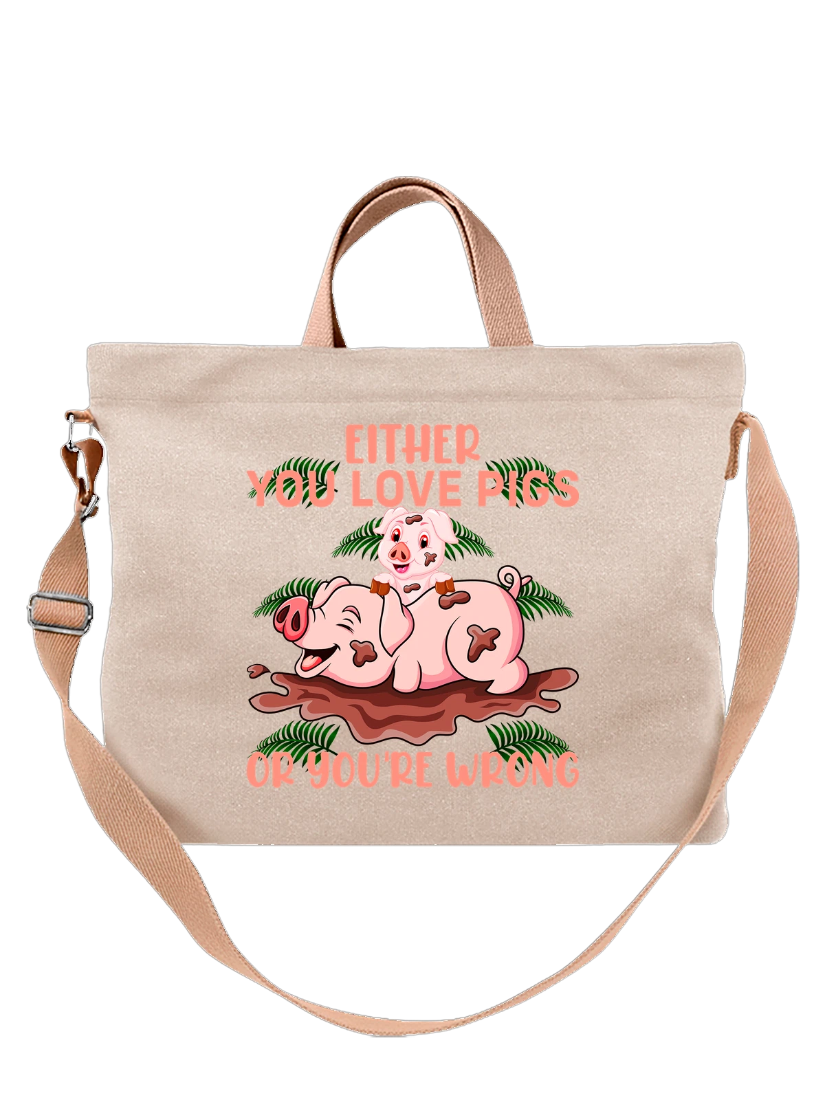 Сумка Свиньи love pigs белая с принтом — подарок любимой — Белая, фото 1