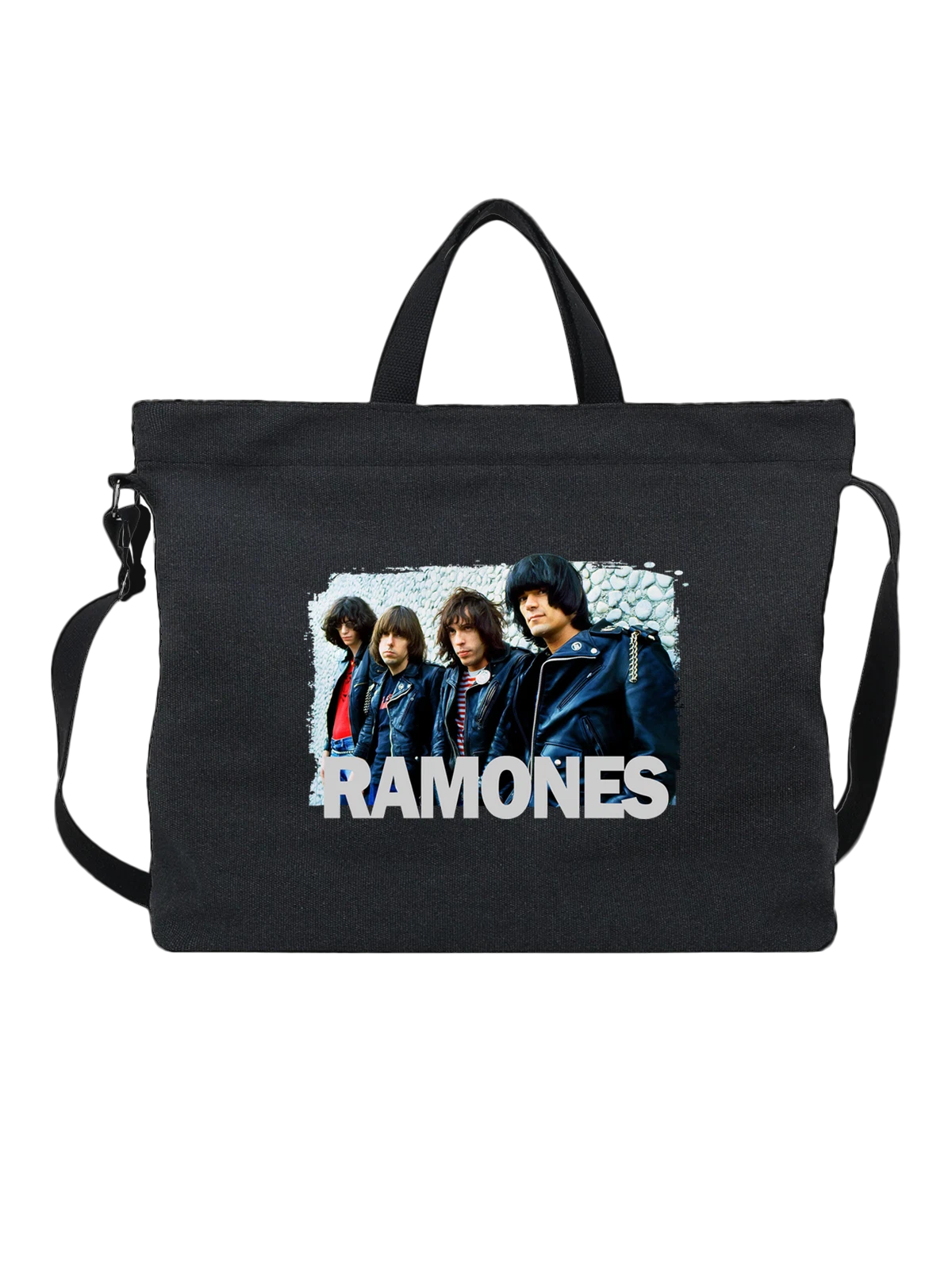 Сумка Группа Ramones Рамонес чёрная с принтом — рок группа — Чёрная, фото 1