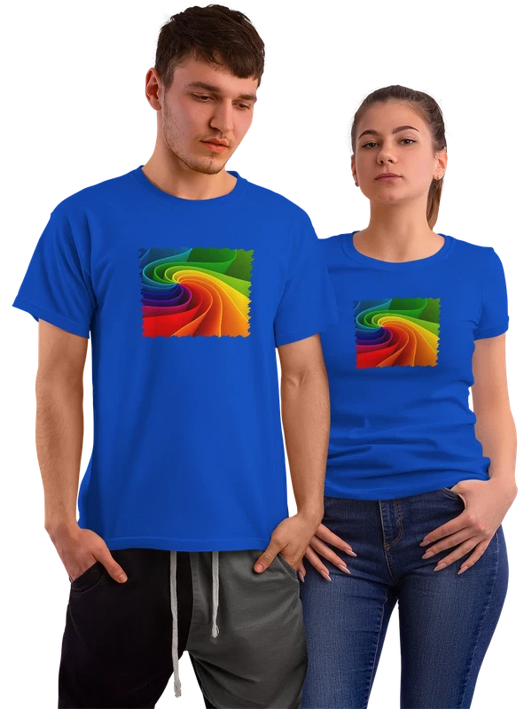 Футболка Графика 3D rainbow spiral — Синяя, фото 1