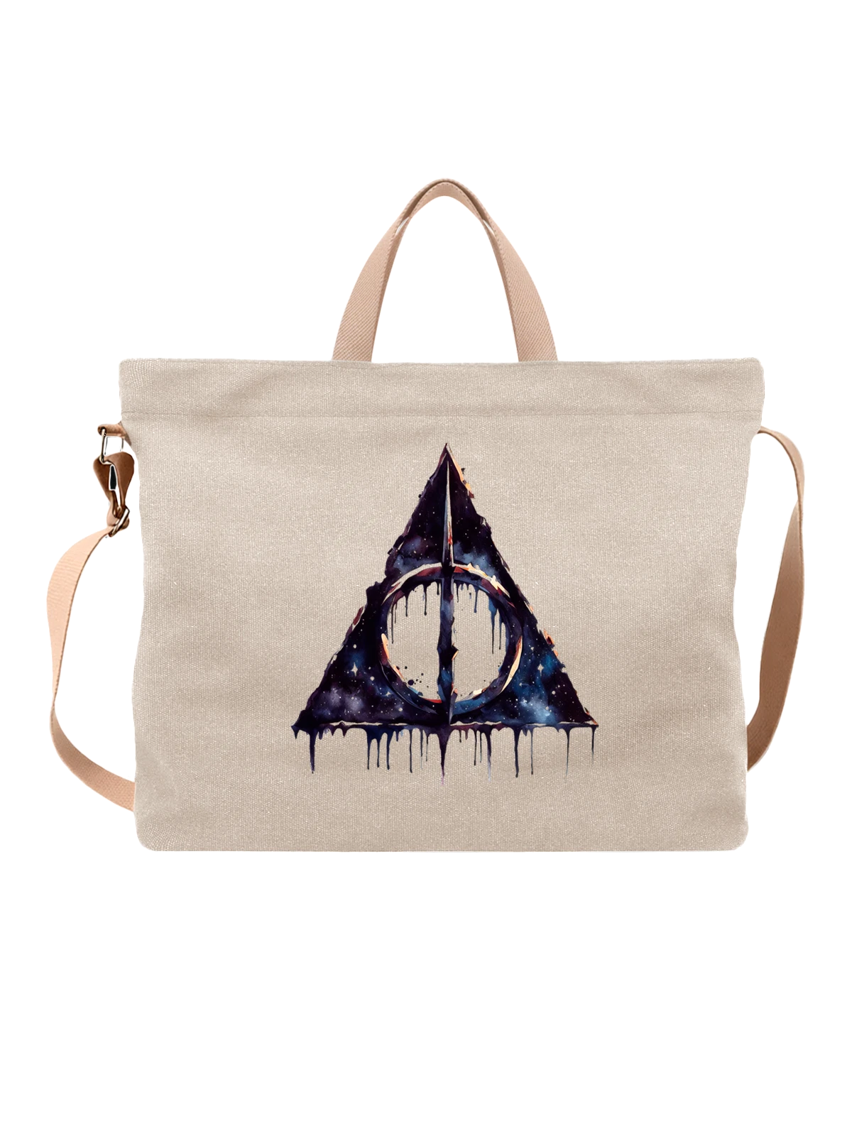 Сумка Дары Смерти Гарри Поттер Harry Potter белая с принтом — подарок поклоннику — Белая, фото 1